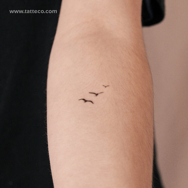 Tatuaje semipermanente de tres pájaros (juego de 2)