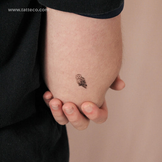 Small Barn Owl Semi-Permanent Tattoo - Set of 2