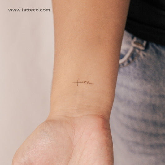 Tatuaje semipermanente de cruz de fe pequeña - Juego de 2