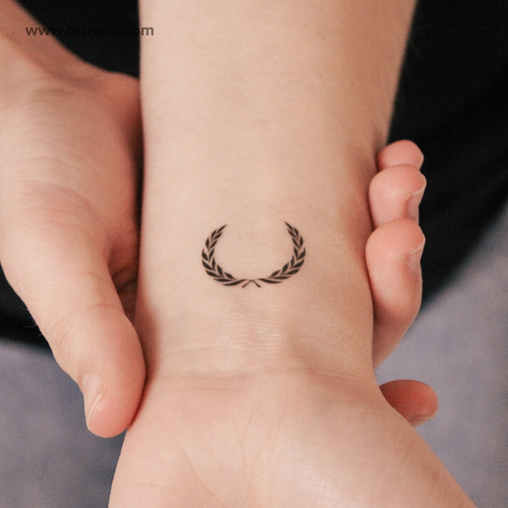 Tatuaje semipermanente de corona de laurel (juego de 2)