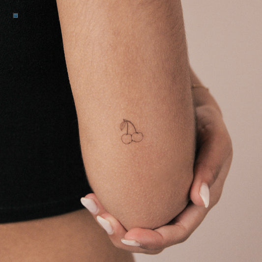 Cherry Couple Semi-Permanent Tattoo - Set of 2