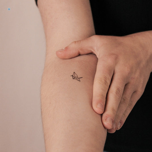Tiny Origami Crane Semi-Permanent Tattoo - Set of 2