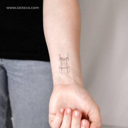 Corset By M3.Ink Temporary Tattoo - Set of 3