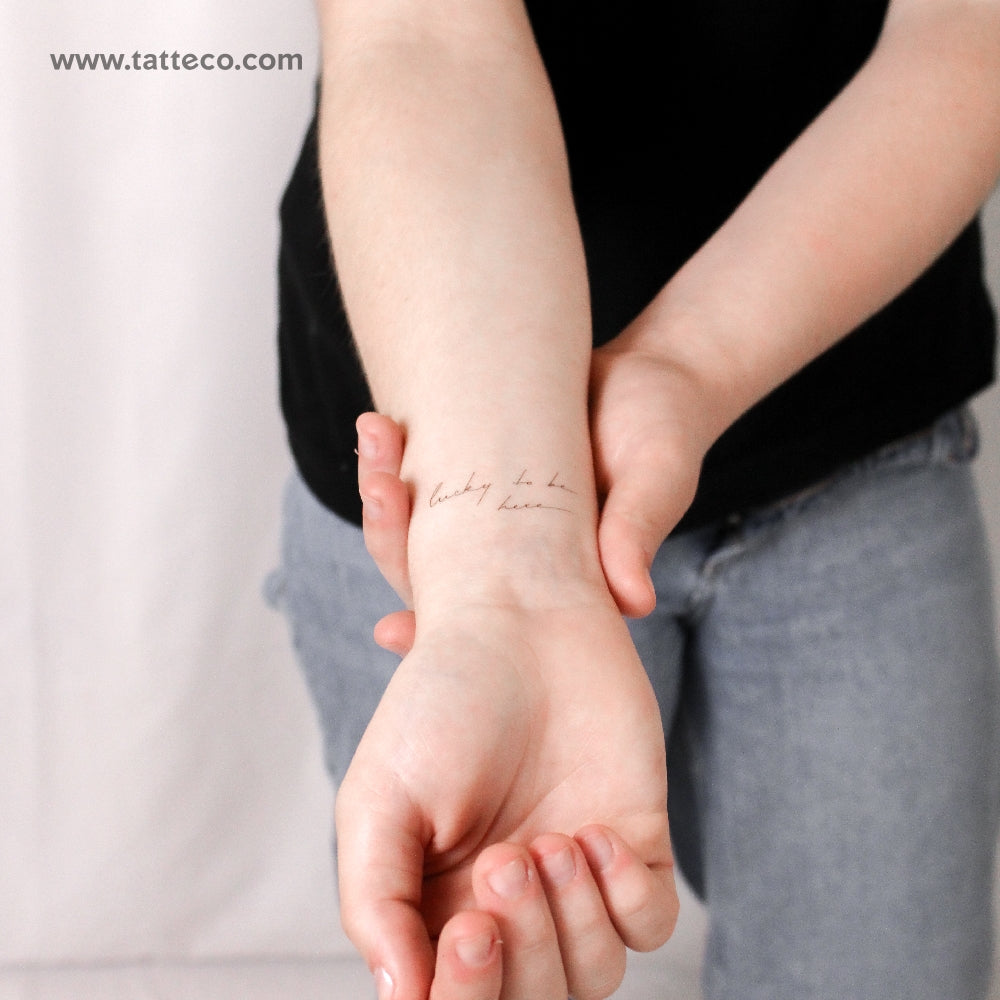 Lucky To Be Here... Temporary Tattoo By M3.Ink - Set of 3