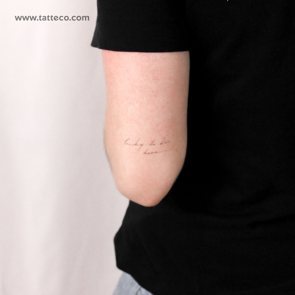 Lucky To Be Here... Temporary Tattoo By M3.Ink - Set of 3