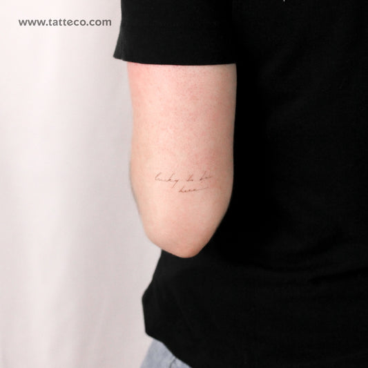 Lucky To Be Here... Temporary Tattoo By M3.Ink - Set of 3