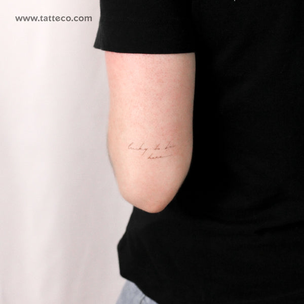 Lucky To Be Here... Temporary Tattoo By M3.Ink - Set of 3