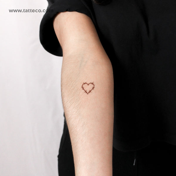 Heart Shaped Barbed Wire Temporary Tattoo - Set of 3