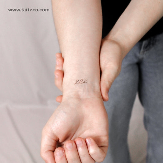 222 Temporary Tattoo by M3.Ink - Set of 3