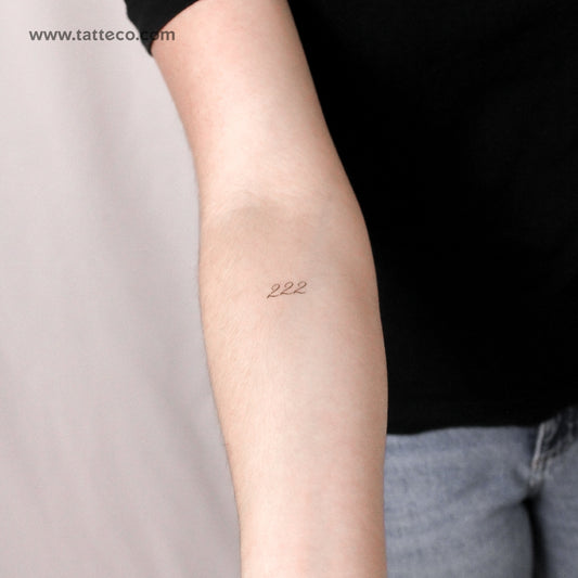 222 Temporary Tattoo by M3.Ink - Set of 3