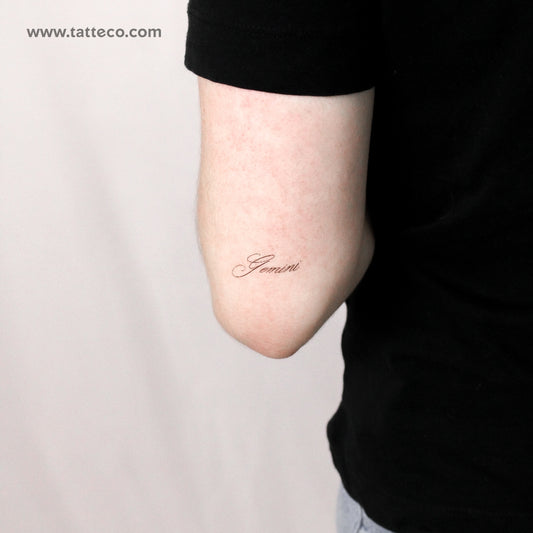 Gemini Script Temporary Tattoo By M3.Ink - Set of 3