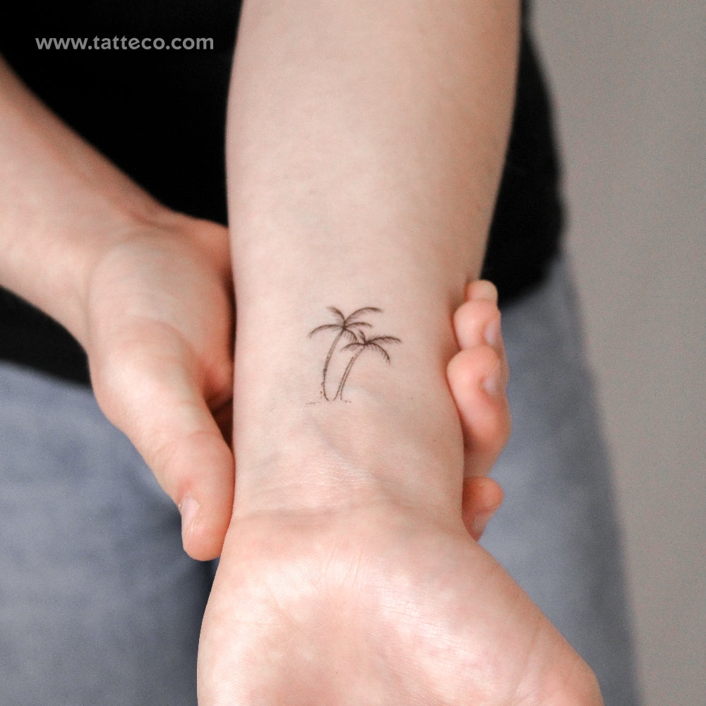 Palm Tree Couple Temporary Tattoo By M3.Ink - Set of 3