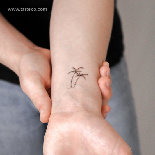 Palm Tree Couple Temporary Tattoo By M3.Ink - Set of 3