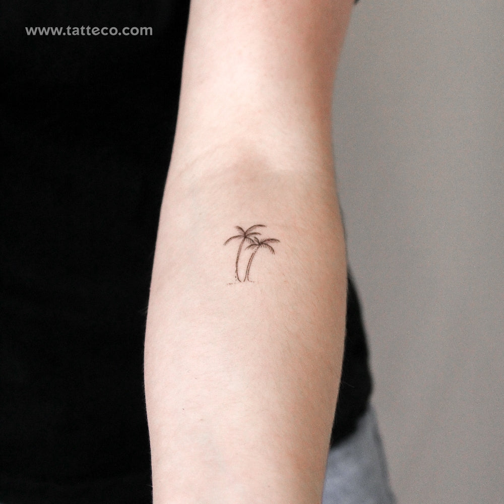 Palm Tree Couple Temporary Tattoo By M3.Ink - Set of 3