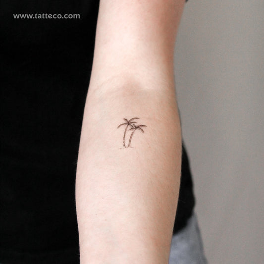 Palm Tree Couple Temporary Tattoo By M3.Ink - Set of 3