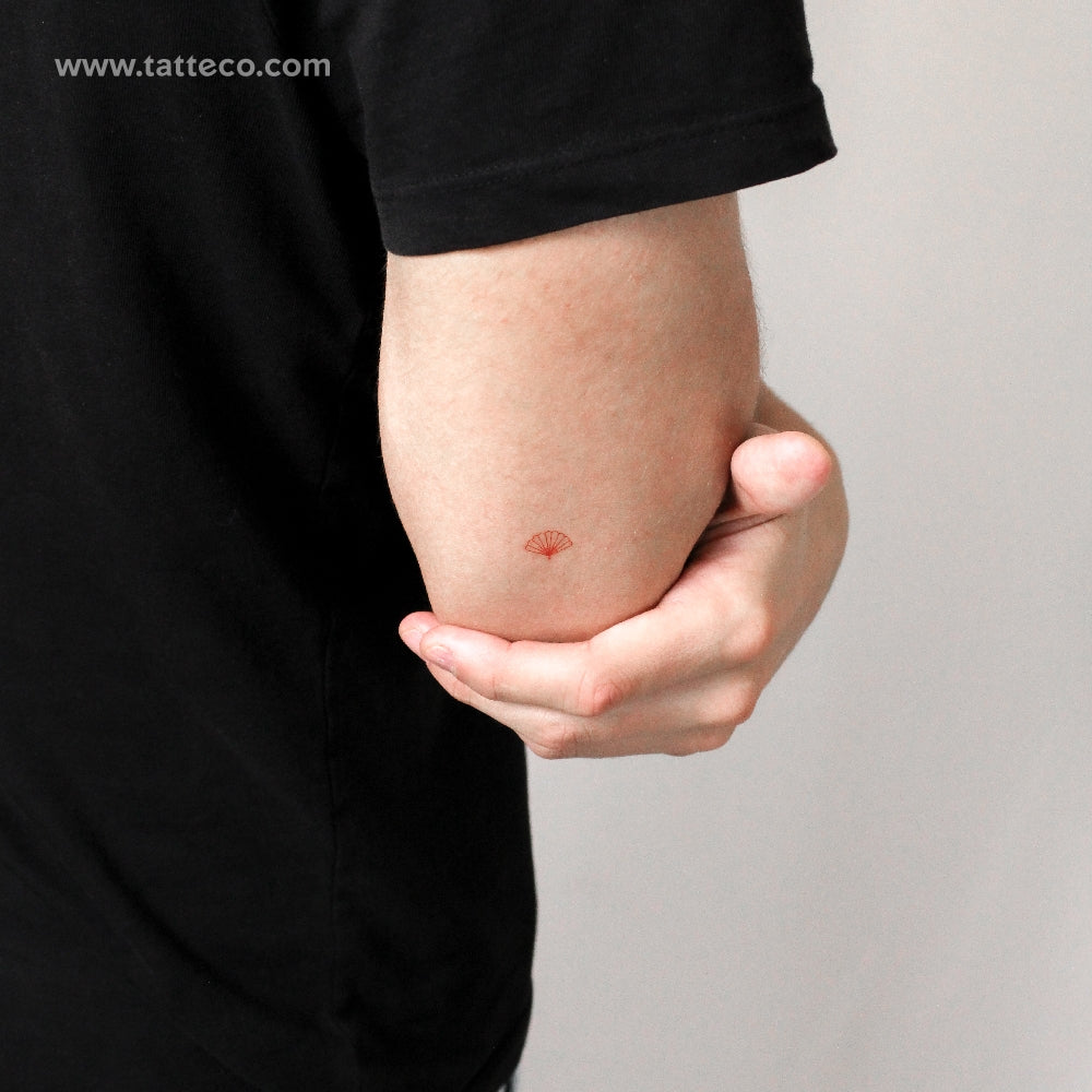 Red Hand Fan Temporary Tattoo - Set of 3