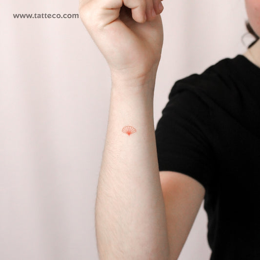 Red Hand Fan Temporary Tattoo - Set of 3