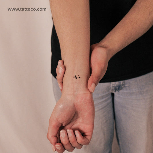 Tatuaje semipermanente de oso panda dormido (juego de 2)