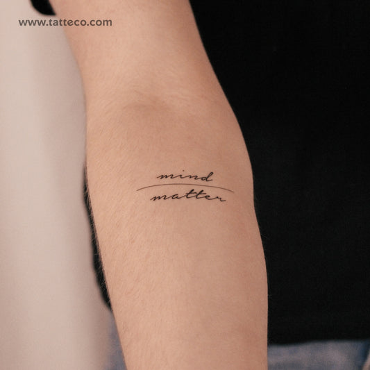 Tatuaje semipermanente "Mente sobre materia" - Juego de 2