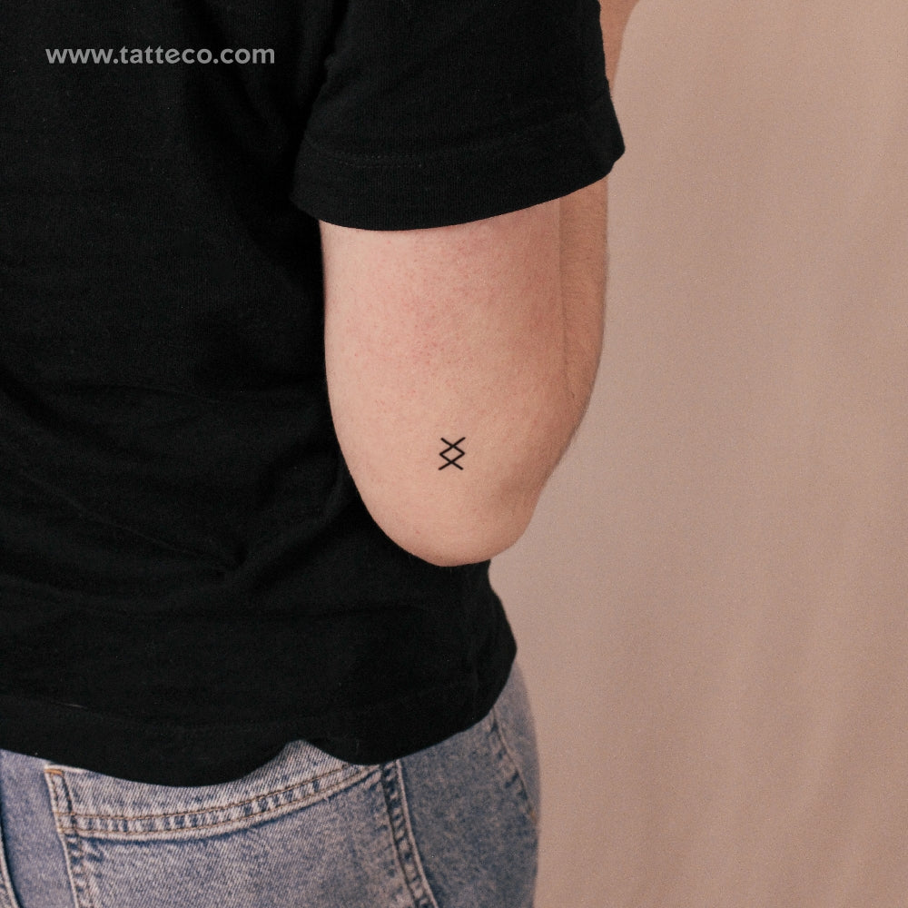 E Handwritten Letter Semi-Permanent Tattoo - Set of 2