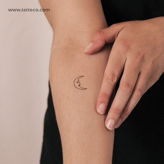 Tatuaje semipermanente de luna creciente - Juego de 2