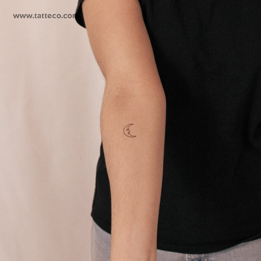 Tatuaje semipermanente de luna creciente - Juego de 2
