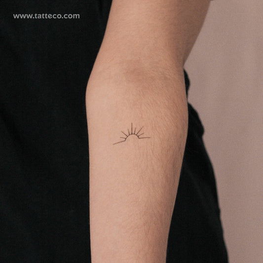 Tatuaje semipermanente minimalista de atardecer (juego de 2)