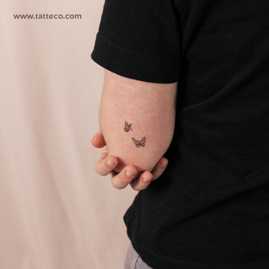 Delicate Butterfly Duo Semi-Permanent Tattoo - Set of 2