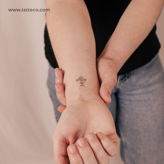 Small Fine Line Forget-me-not Semi-Permanent Tattoo - Set of 2
