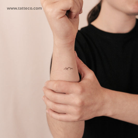 Tatuaje semipermanente de montaña pequeña - Juego de 2