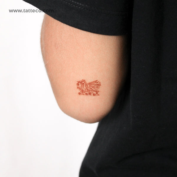 Tatuaje temporal de dragón galés rojo (juego de 3)