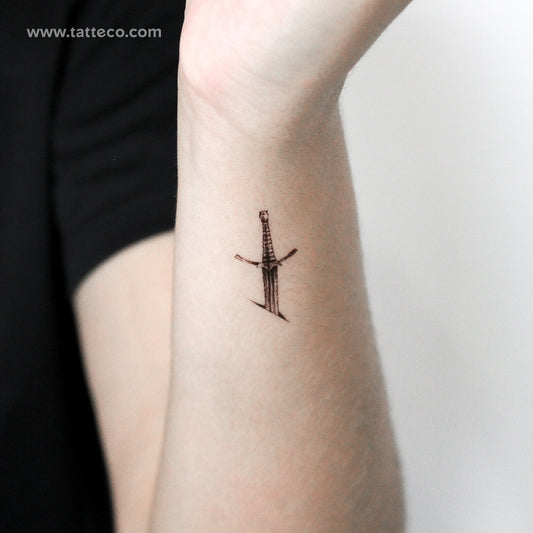Stabbed Sword Temporary Tattoo - Set of 3