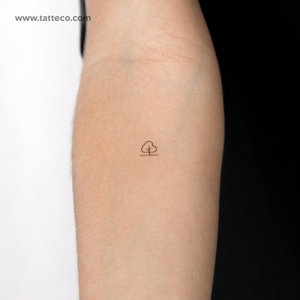 Minimalist Tree Temporary Tattoo - Set of 3
