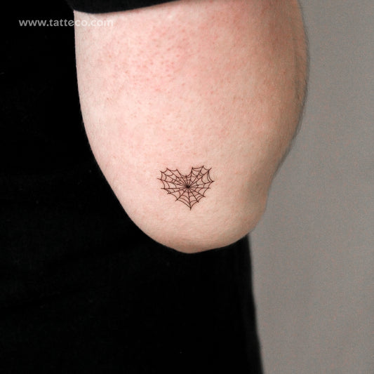 Heart Shaped Spiderweb Temporary Tattoo - Set of 3