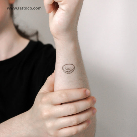 Half Coconut Temporary Tattoo - Set of 3