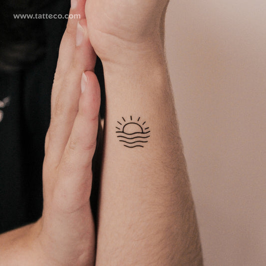 Sea Sunset Semi-Permanent Tattoo - Set of 2