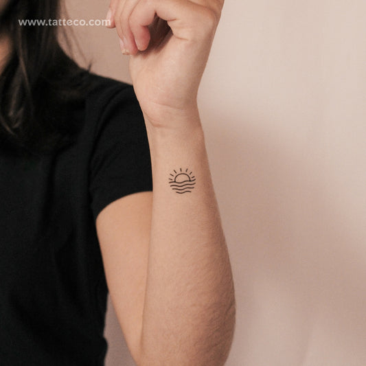 Sea Sunset Semi-Permanent Tattoo - Set of 2