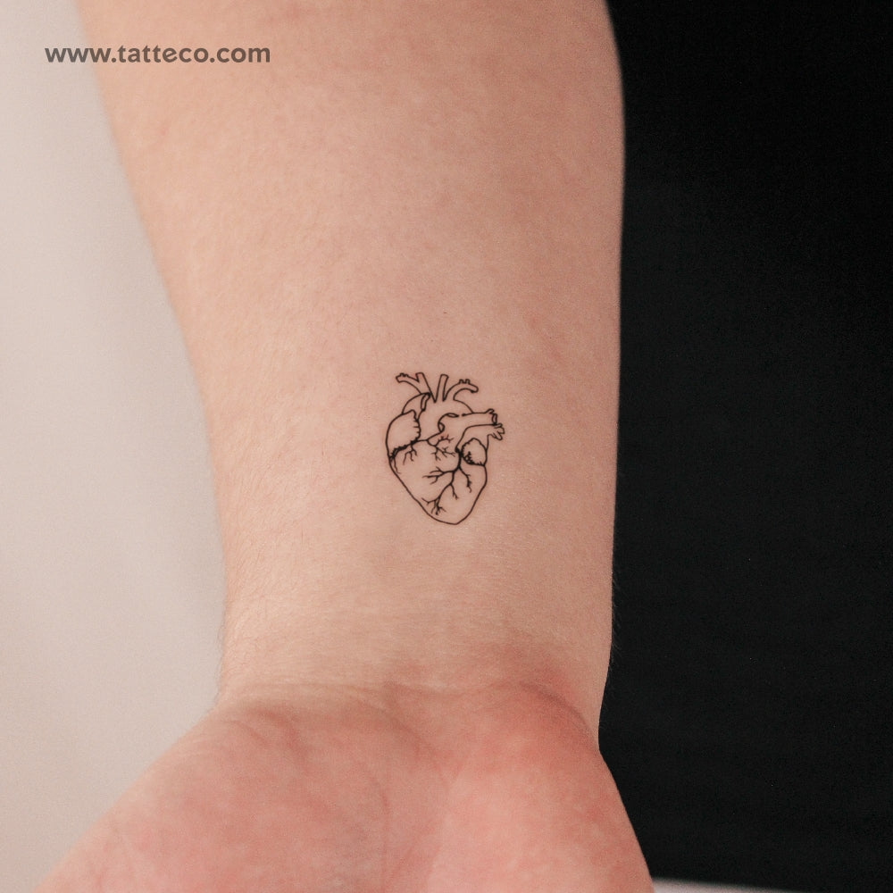 Anatomical Heart Semi-Permanent Tattoo - Set of 2