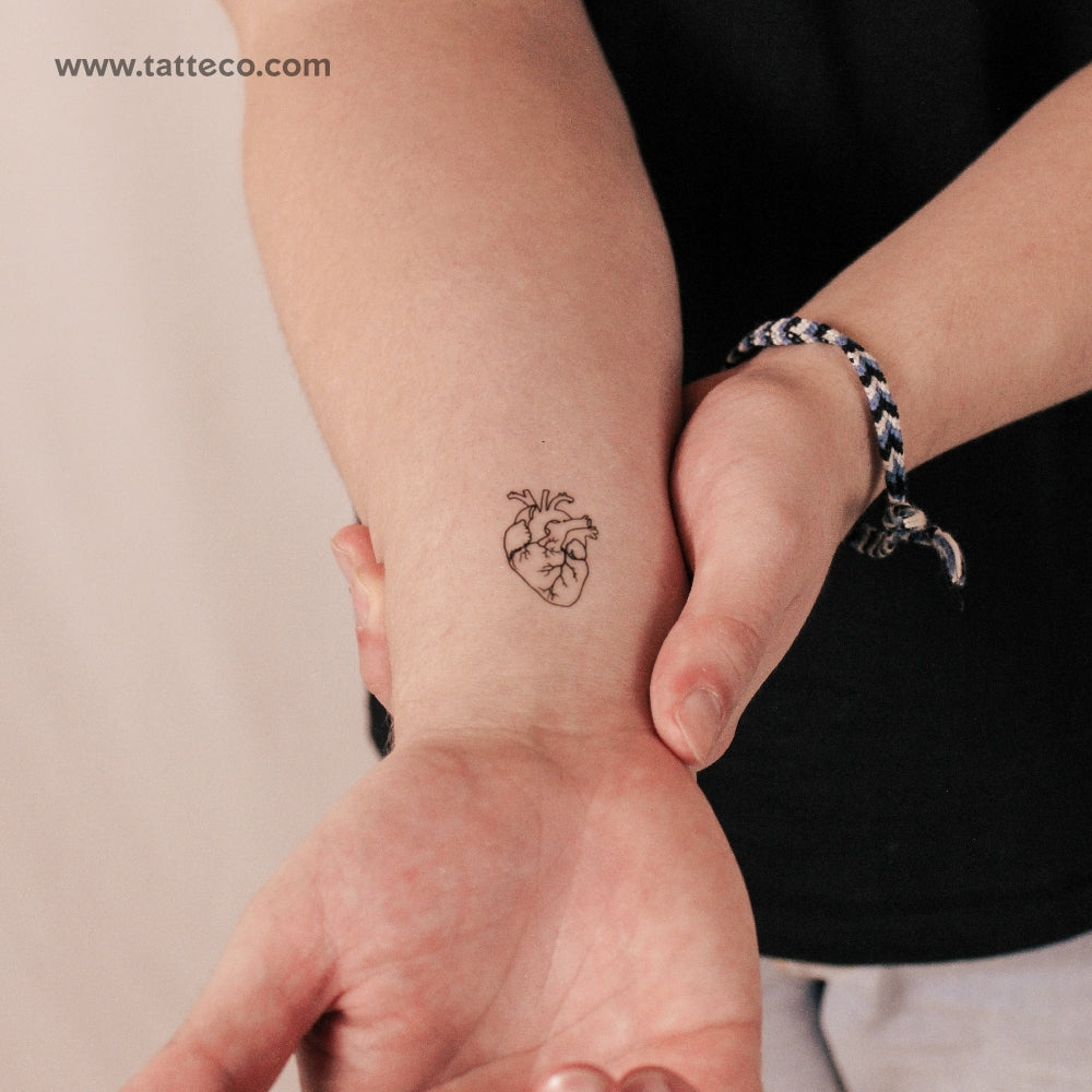 Anatomical Heart Semi-Permanent Tattoo - Set of 2