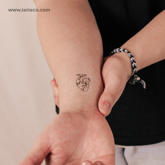 Anatomical Heart Semi-Permanent Tattoo - Set of 2