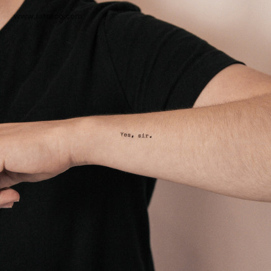 Sí, señor Tatuaje semipermanente - Juego de 2