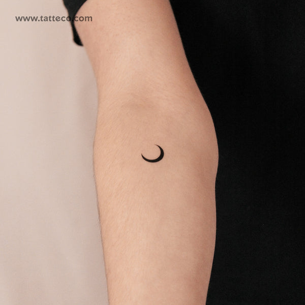 Tatuaje semipermanente de media luna pequeña - Juego de 2