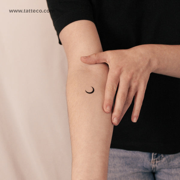Tatuaje semipermanente de media luna pequeña - Juego de 2