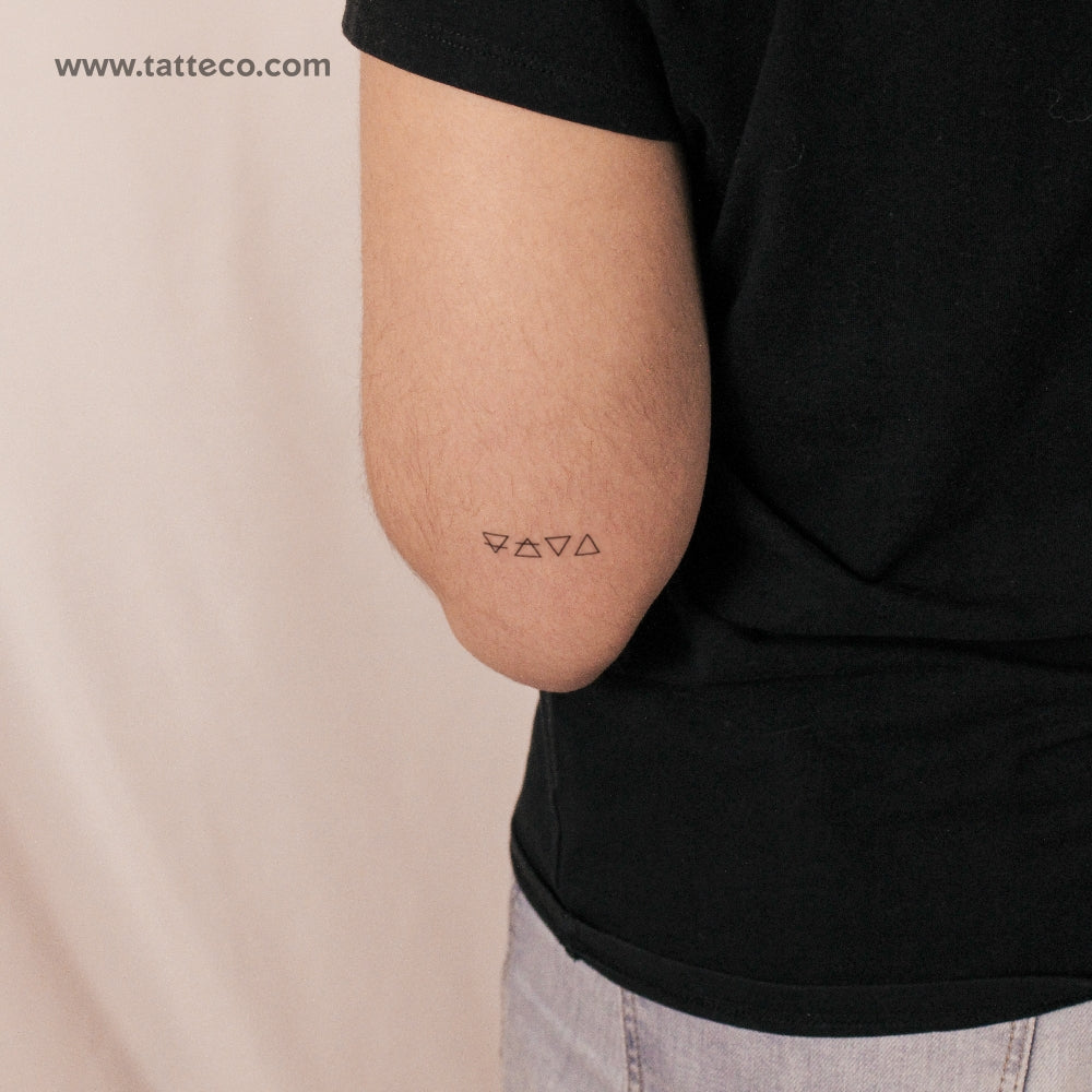 Tatuaje semipermanente de cuatro símbolos de alquimia (juego de 2)