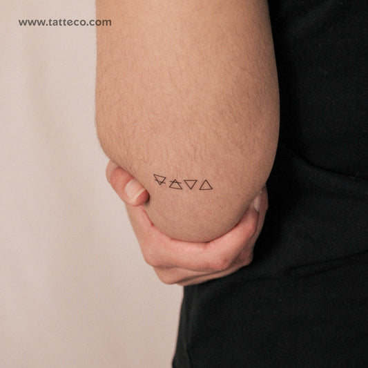 Tatuaje semipermanente de cuatro símbolos de alquimia (juego de 2)