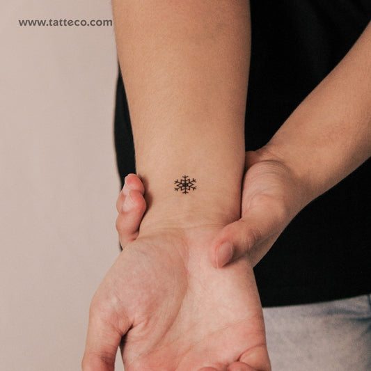 Tatuaje semipermanente de copo de nieve - Juego de 2
