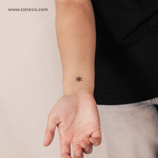Tatuaje semipermanente de copo de nieve - Juego de 2