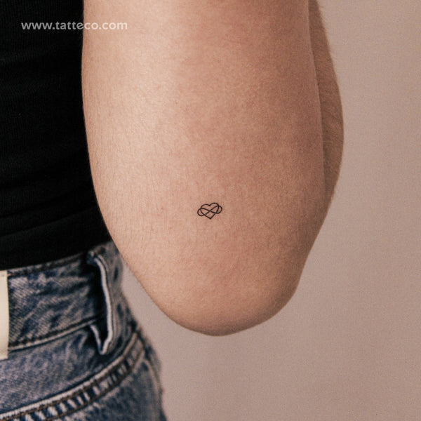 Tiny Intertwined Heart And Infinity Symbol Semi-Permanent Tattoo - Set of 2