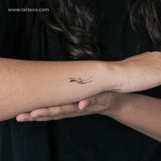 Tatuaje semipermanente de pata y mano de perro (juego de 2)