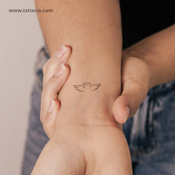 Angel Wings and Halo Semi-Permanent Tattoo - Set of 2